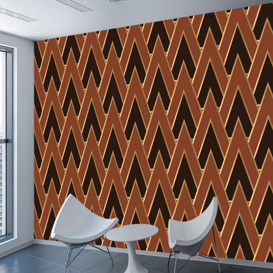 20+ Waterproof Brown Triangles Deco Wall Art Home Decor Panel Peel n Stick Photo Wallpaper for Living Room Bed Renovation Mural