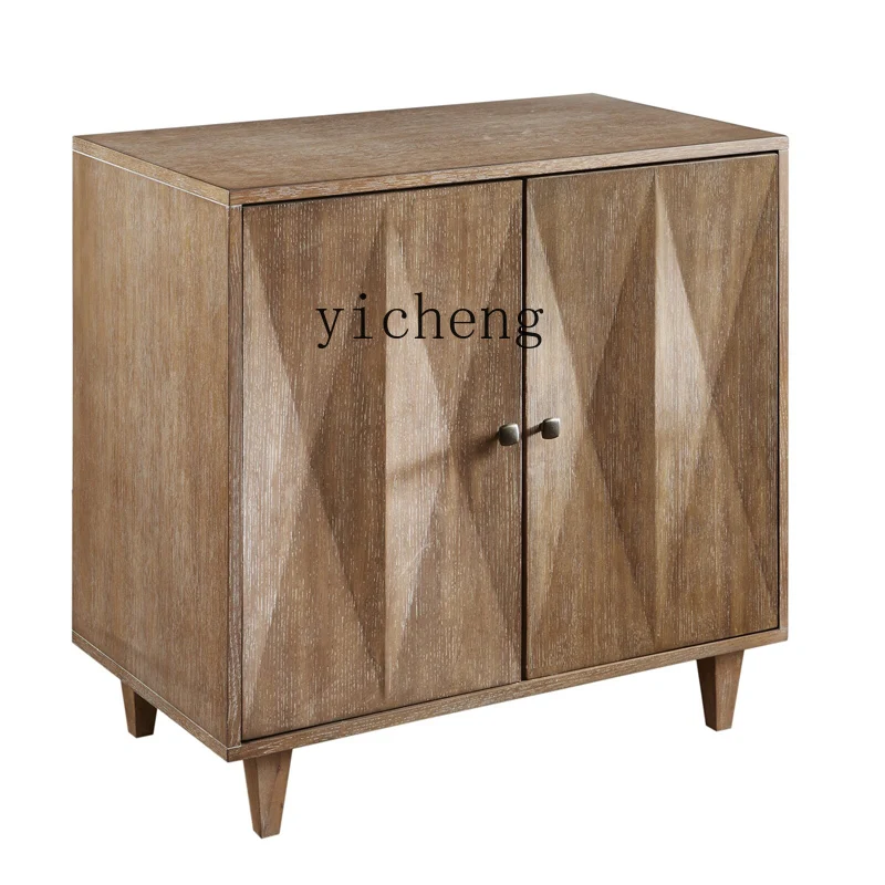 

Zk New Classical Solid Wood Hallway Entrance Cabinet Home Shoe Cabinet Nordic Minimalism Double Door Dining Side Locker