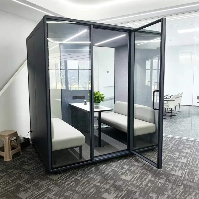 Hot Selling Aluminum Frame Custom Soundproof Room Phone Booth for Live Stream Piano Conference Office Cabin