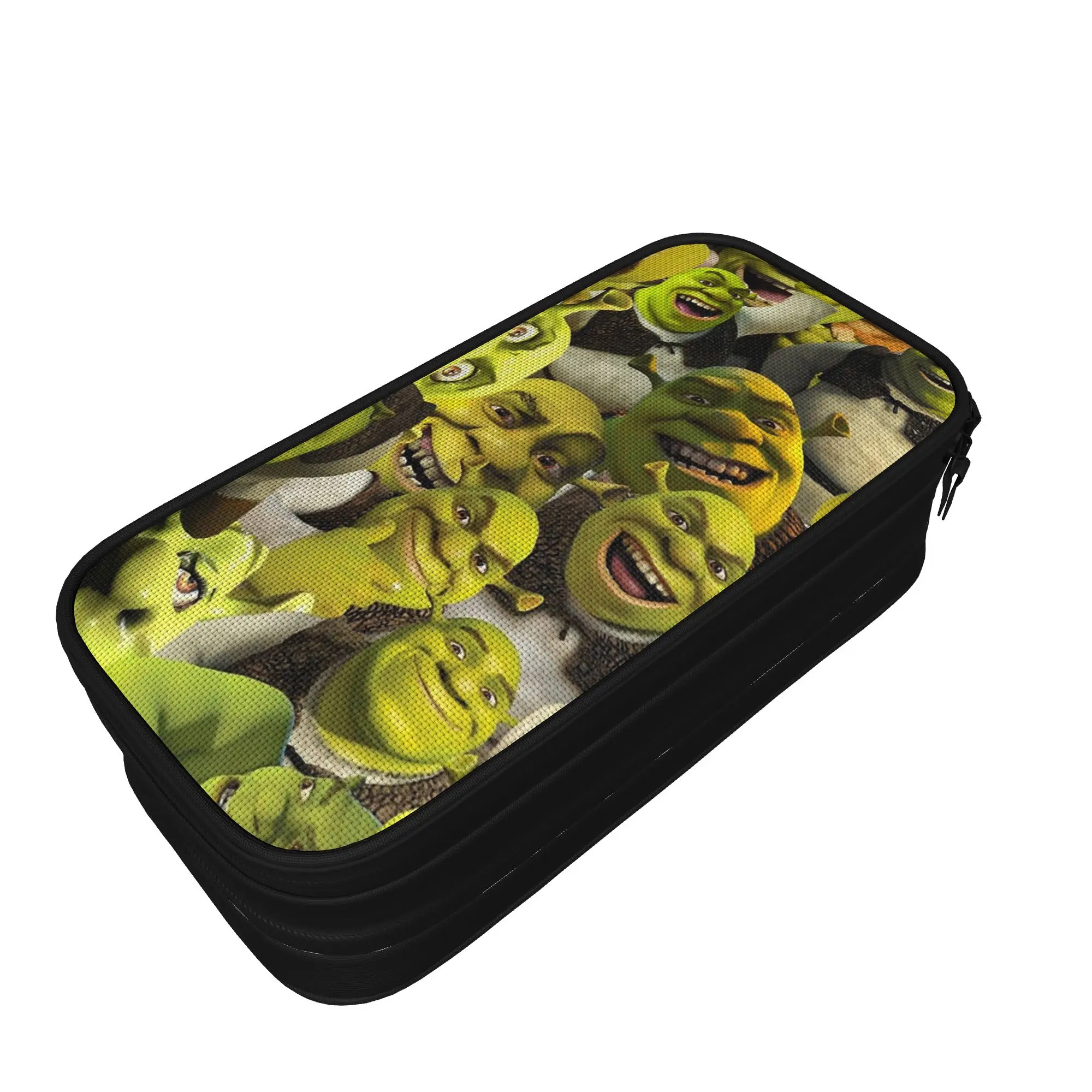 Shreks Memes Pencil Case Lovely  Funny Face Anime Pen Bag for Student Large Storage School Supplies Zipper Pencil Box