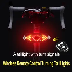 Lámpara trasera inteligente para bicicleta, luces de señal de giro remoto inalámbricas, luz LED trasera para bicicleta de montaña, instalación fácil, Dirección de scooter eléctrico