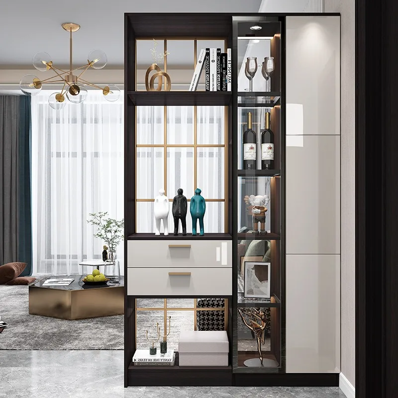 

Home shoe cabinet integrated screen partition cabinet living room door cover light luxury modern simple wine cabinet