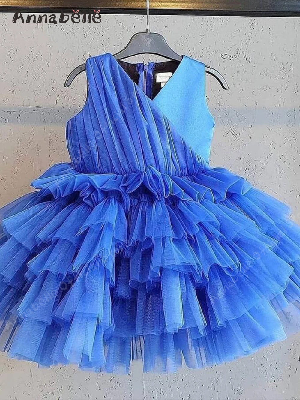 Annabelle-vestidos de moda para niña, falda de hilo de colores, vestidos de flores para niña, vestido hinchado de princesa para cumpleaños de verano