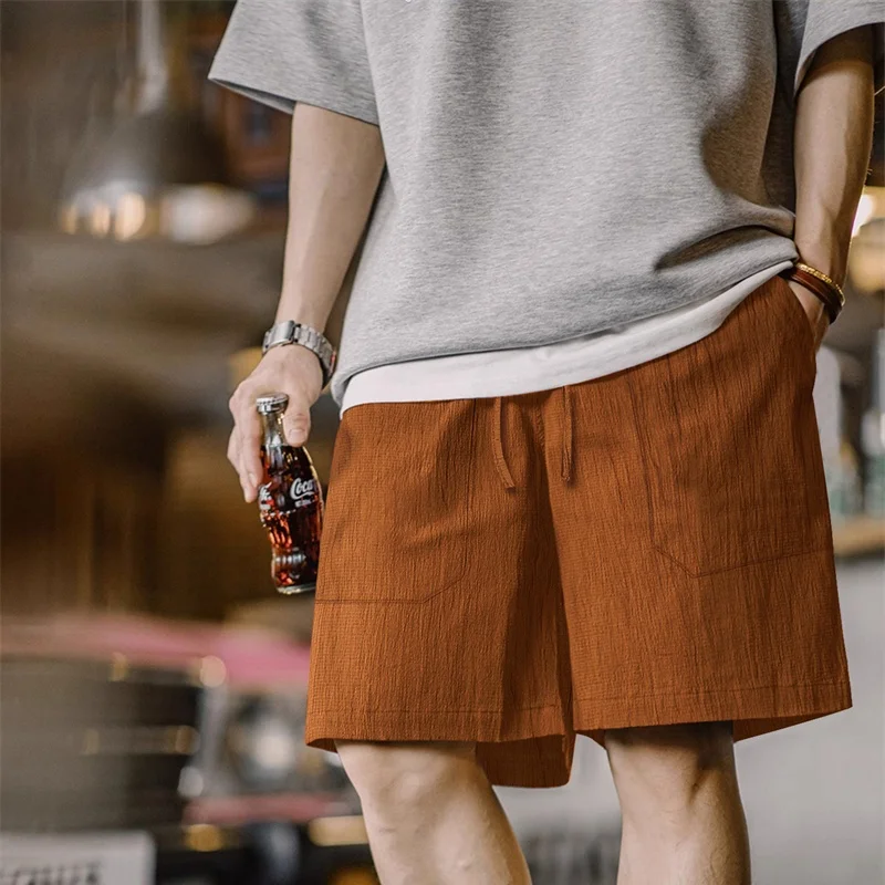 جديد الصيف فضفاض رجالي بلون السراويل خفيفة الوزن سراويل رياضية الرباط شورتات للبحر الرجال الركض السراويل الرياضية غير رسمية #3