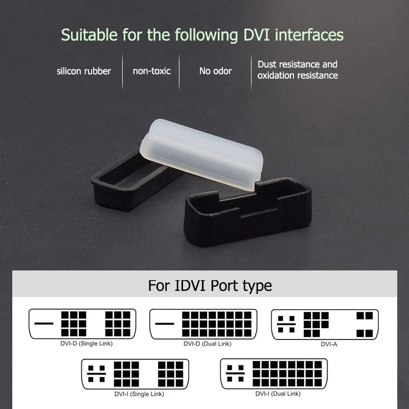 DVI Interface Dust Plug, Silicone Rubber Soft Plug, porta de exibição do computador, Desktop Hosts, Audio Interface Dusts Caps, 1 pc, 5 pcs, 10 pcs, 20pcs