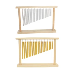 Tubos de aluminio sólido con carillón de viento para niños, instrumento orff, soporte de madera, herramientas de entrenamiento de Yoga, juguete educativo temprano, regalos, 20 notas