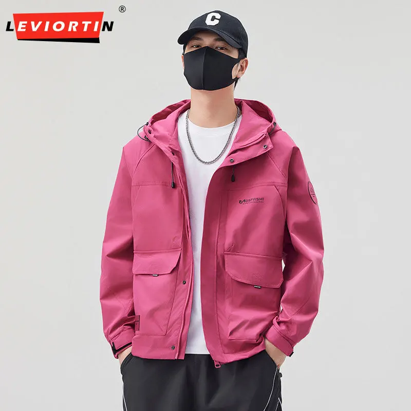 

Мужская весенне-осенняя модная универсальная повседневная свободная модная брендовая уличная рабочая одежда в гонконгском стиле с капюшоном в горном стиле