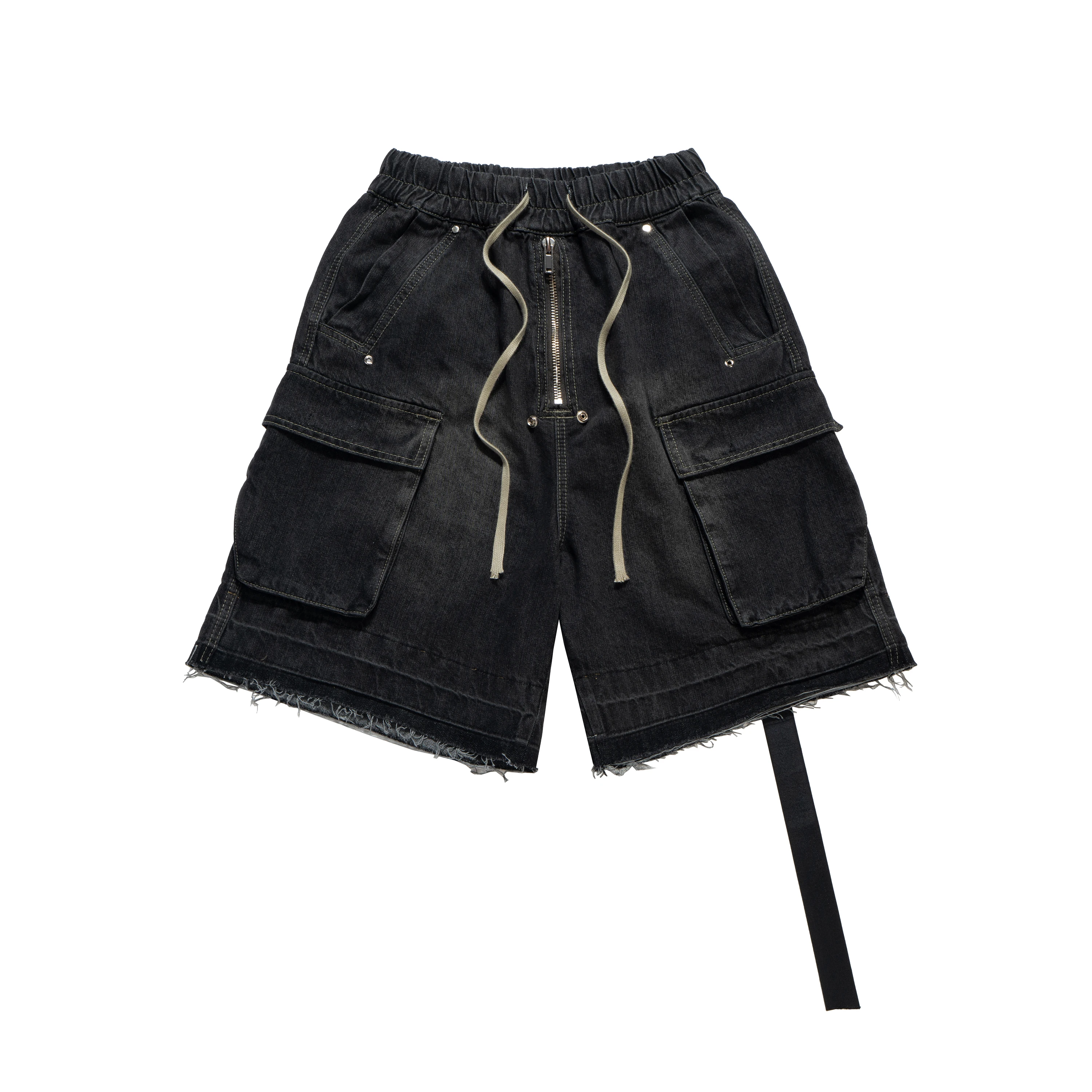 Calças Jeans Casuais Masculinas Curtas de Algodão Estilo Harem Gótico Roupas Masculinas Calças de Moletom Verão Femininas Soltas Pretas