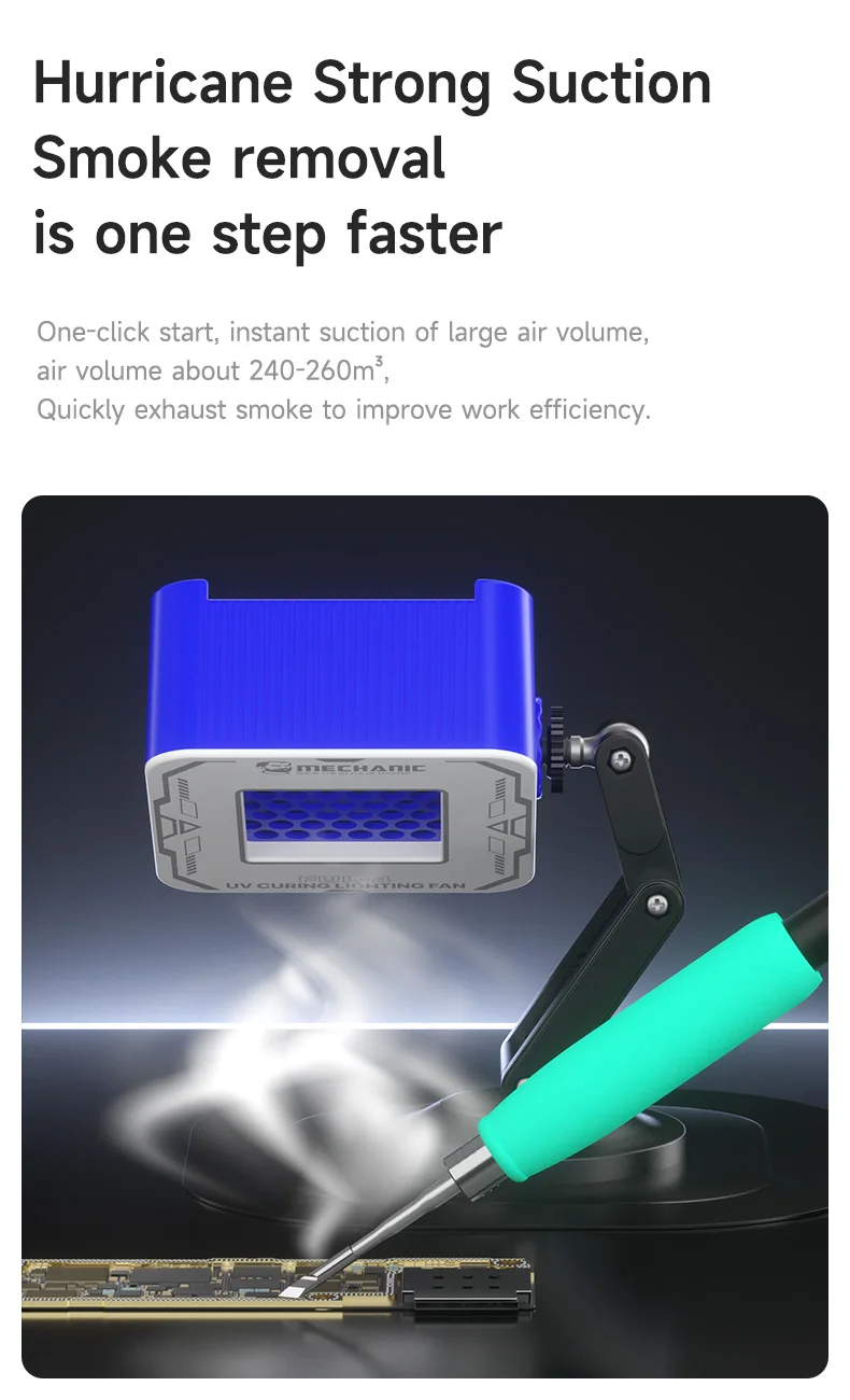 ميكانيكي FUL-4 تبريد الدخان العادم علاج مروحة الأشعة فوق البنفسجية علاج الإضاءة 4 في 1 لانهائي تبريد علاج مروحة لإصلاح الهاتف المحمول ل #2