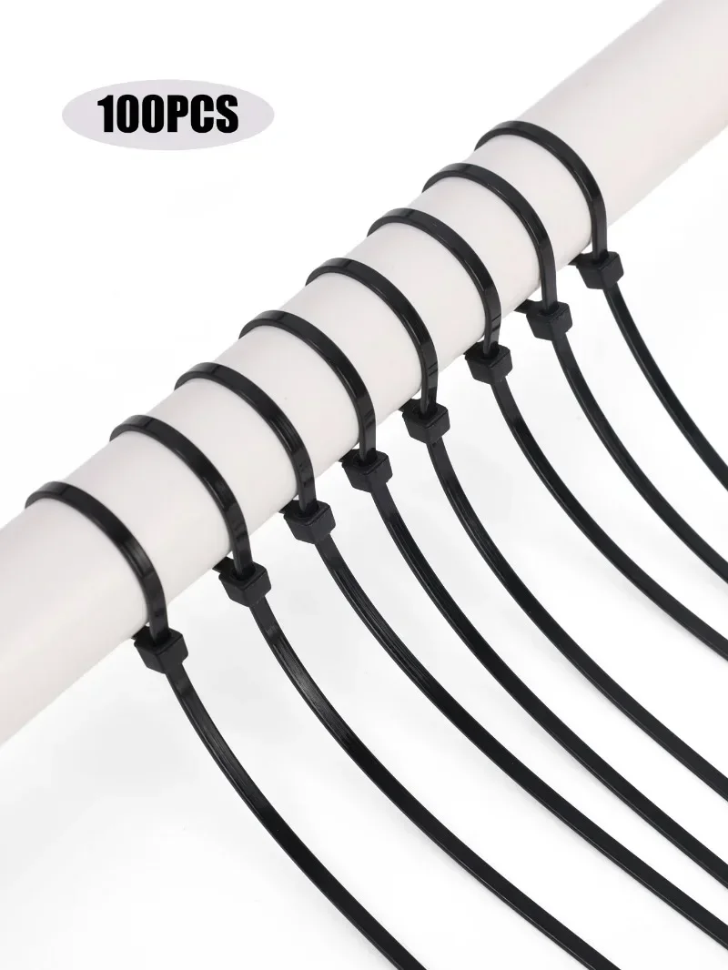 300-100Pcs Plastic Nylon Cable Ties Reusable Self-Locking Cord Ties Strap Fastening Loop Multi-Purpose Cable Tie for Home Office