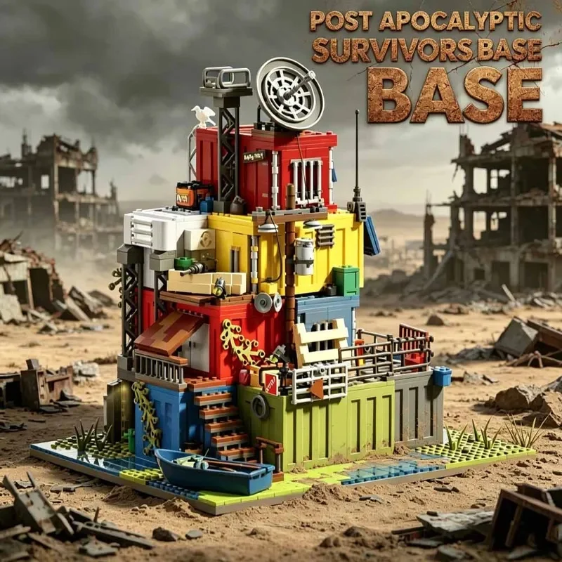 New 2859Pcs City Hot Street View Moc Modular Apocalyptic Survivors Base Model Custom Puzzle Diy Creative Toys Gifts