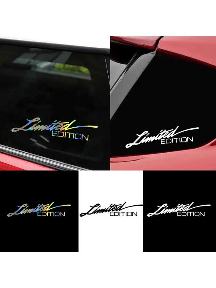 Autocollants Laser de voiture édition limitée lettre anglaise décoration avant de voiture autocollant réfléchissant autocollant de style automatique autocollants de voiture 16*4 cm
