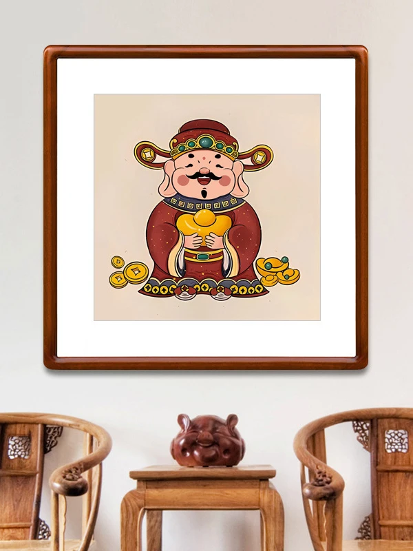 

Monaa New 2026 Living Room Cross Stitch Chinese Sle Wealth God Figure Pattern Cotton Fabric Simple Modern White