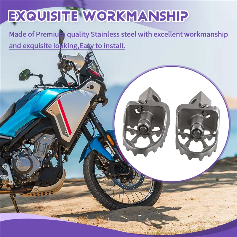 【قطرة السعر! !】 ملحقات الدراجة النارية مسند قدم قابل للدوران أوتاد قدم بدواسات مساند قدم لـ CFMOTO 450MT MT450 MT 450 CF4