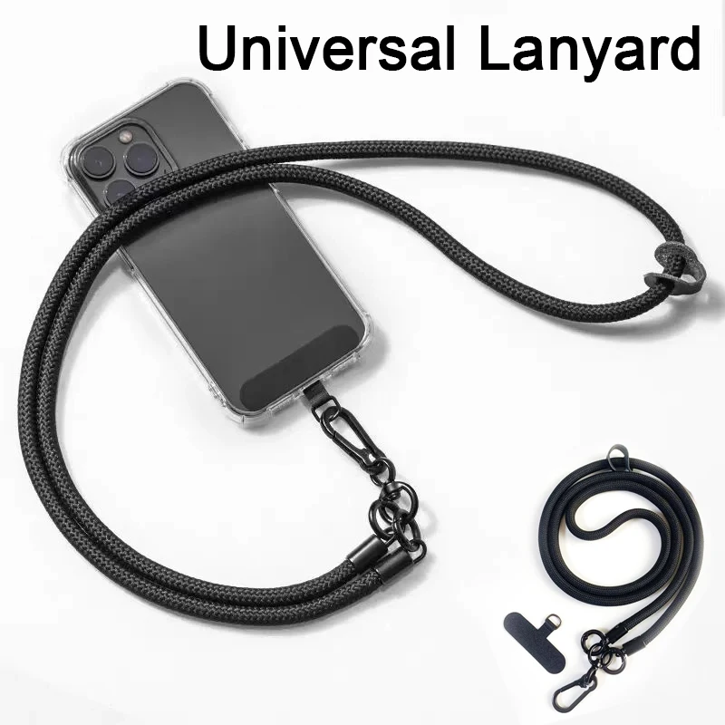 

Универсальный нейлоновый длинный ремешок для мобильного телефона, подвесной плечевой ремень через плечо, съемный шейный шнур, анти-потерянная веревка с зажимом для прокладки