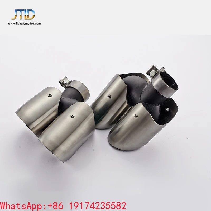 

Wholesale Dual Outlets Mu-ffler Exhaust.Tip for Porsche Macan Polished Silver / Black Made by 304 Stainless Steel