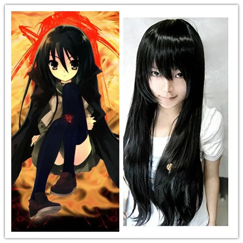 

80 см аниме черный парик косплей Shakugan no Shana-Shana длинные прямые парики из синтетических волос костюм вечерние Peruca Pelucas