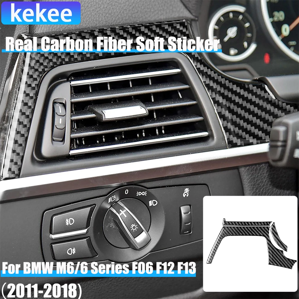 

Real Carbon Fiber Car Accessories Driver Side Air Vent Surround Cover Sticker For BMW 6 Series/M6 F06 F12 F13 M Sport 2011—2018