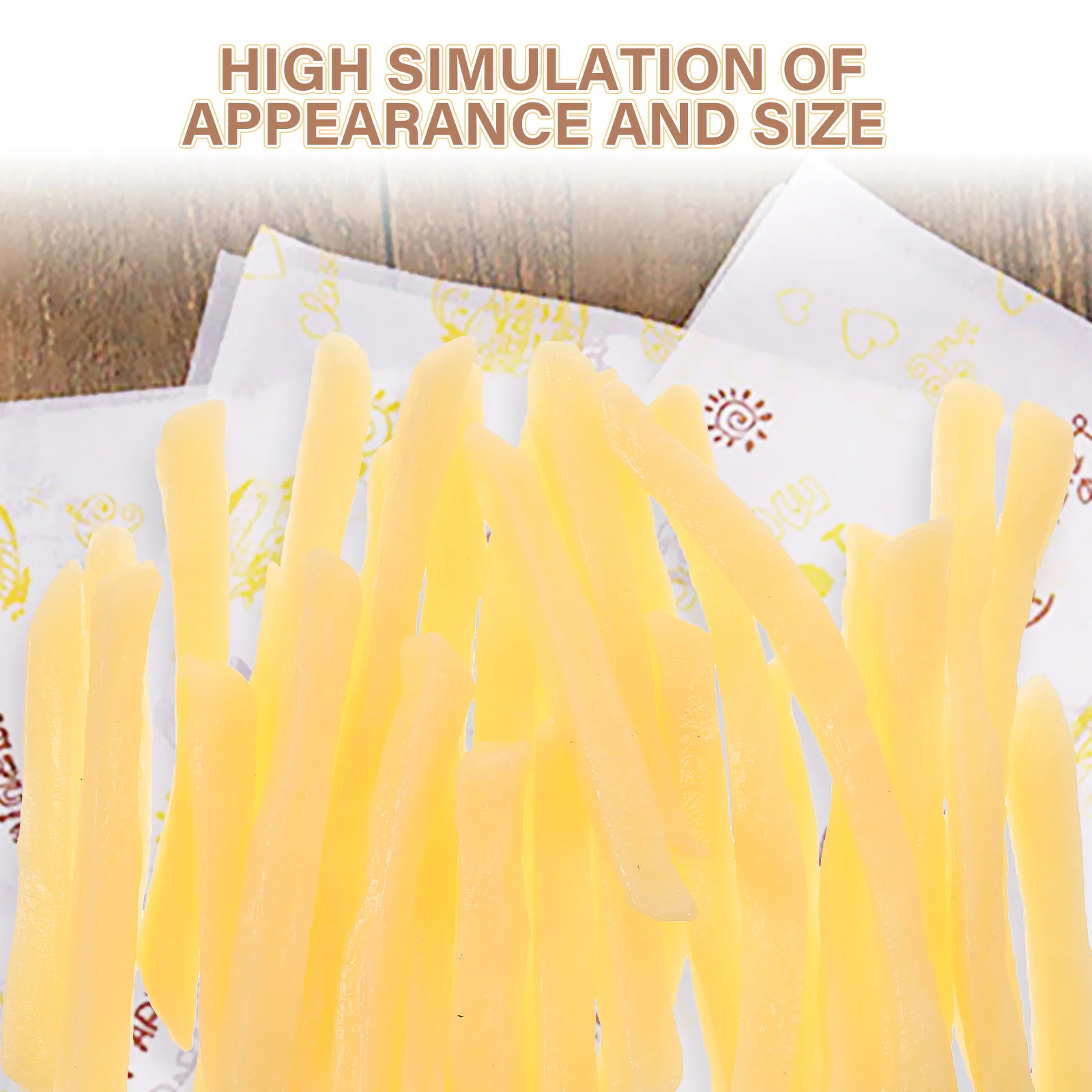 30 Pcs French Fries Simulation Model Imitation Props Artificial Christmas False Photography Simulated Yellow Plaything Toddler