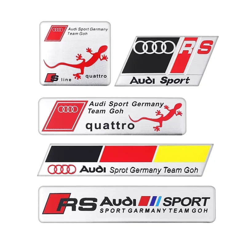 1P Audi A3 A4 B8 8P 8V A6 C7 A5 Q5 B7 B6 B9 SLINE Q2 Q7 Retrofitting Sline Car Logo RS Metal Car Sticker Tail Logo Side Logo