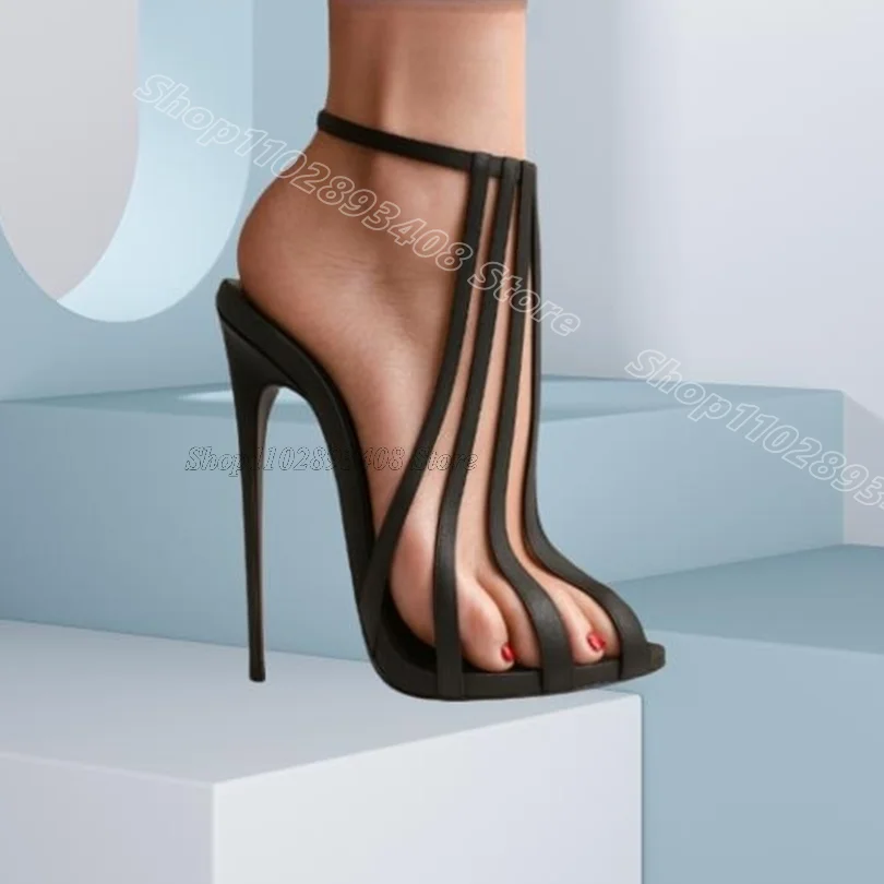Sandalias huecas con personalidad negra, sandalias de estilo británico a la moda Para Mujer, sandalias de verano Para fiesta de baile, Zapatos Para Mujer 2025