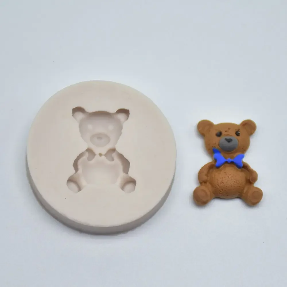 Cute Baby Bears Silicone Molds 3D DIY Sugar Craft Chocolate Cutter Mould Fondant Cake Decorating Tool Baking Accessories