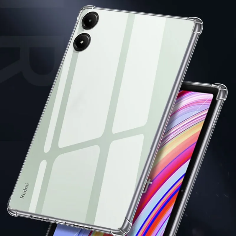 Auroras For Poco Pad 12.1 inch Case Clear Airbag Corners Silicone Shell For Redmi Pad Pro 12.1 inch Pencil Holder Tablet Cover