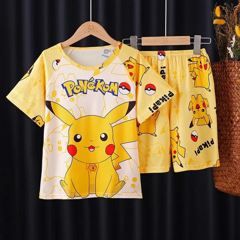 Children Summer Thin Short Sleeve Pajama Sets for Boys and Girls Suitable for Medium and Older Kids Ideal for Homewear view 4