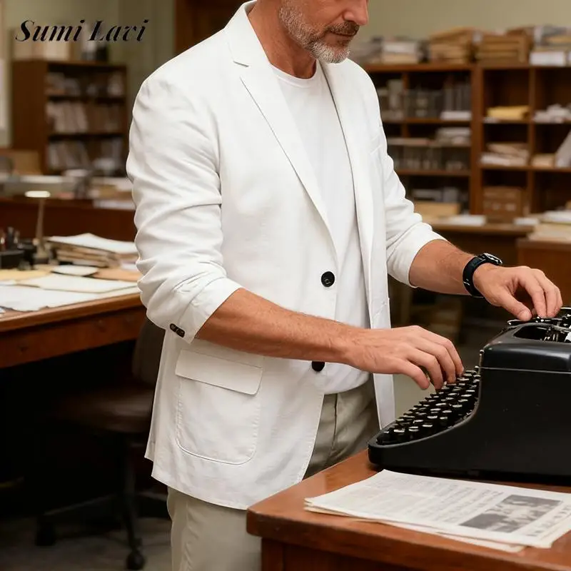 

Stylish Men's Solid Color Cardigan Tops Spring Autumn Casual Breathable Thin Blazer Jackets Mens Clothing Leisure Slim Jacket