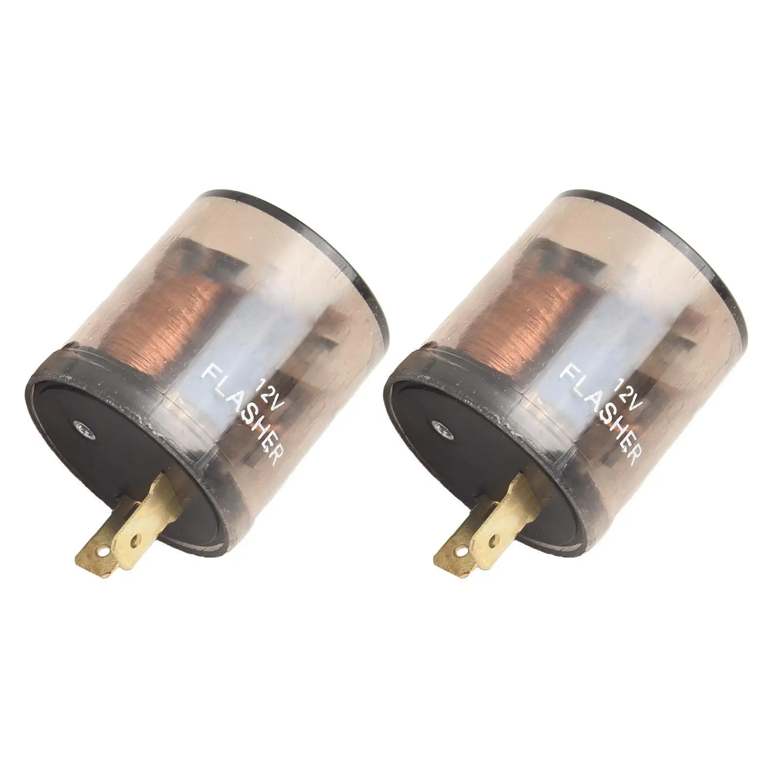 Electric Turn Signal 2 Pin Flasher Relay Stable Operating Environment Thickened ABS Material Heavy duty Pure Copper Coils