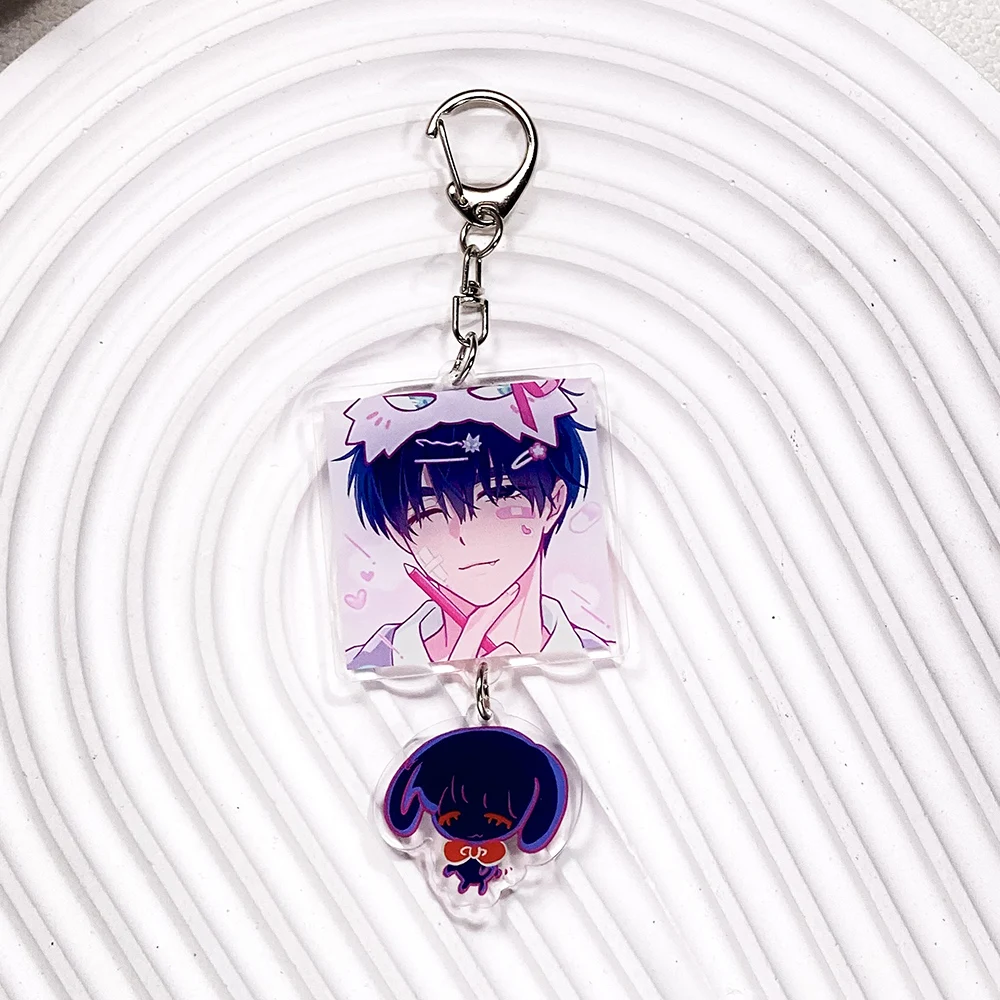 1/8Pcs Anime Alien Stage Acrylic Car Keychain Cute Bag Charms Accessories Backpack Funny Key Holder Keyring Fans Friends Gifts image 3