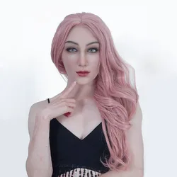 JEAN MAY Realistic Full-Face Silicone Female Headgear Cover For Crossdresser Cosplay Transgender Sex Doll Male Drag Queen COS