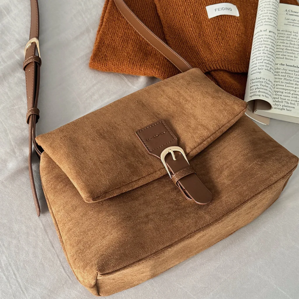 CGCBAG borsa a tracolla di marca di lusso di design retrò da donna borsa quadrata da donna in pelle nabuk di alta qualità semplice borsa a tracolla per pendolarismo