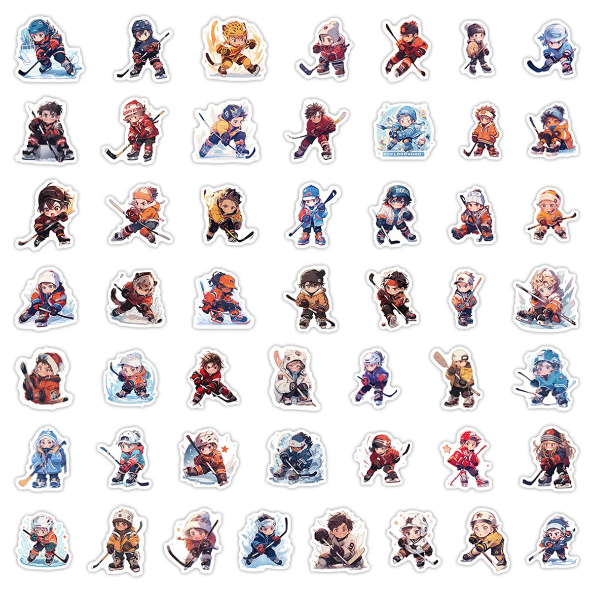 10/30/50PCS Ice Hockey Stickers Cute Kids Sports Decals Waterproof Cartoon stickers Toy DIY Scrapbook Luggage Guitar Car Bike