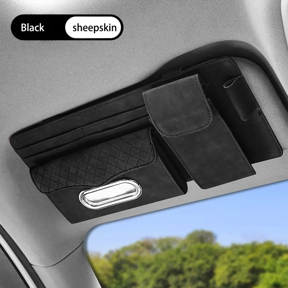 2023 Creative 4-in-1 Sunshade Card Car Sun Visors Car Glasses Holder Adjustable Car Sun Visor Creative Durable Car Sun Visor