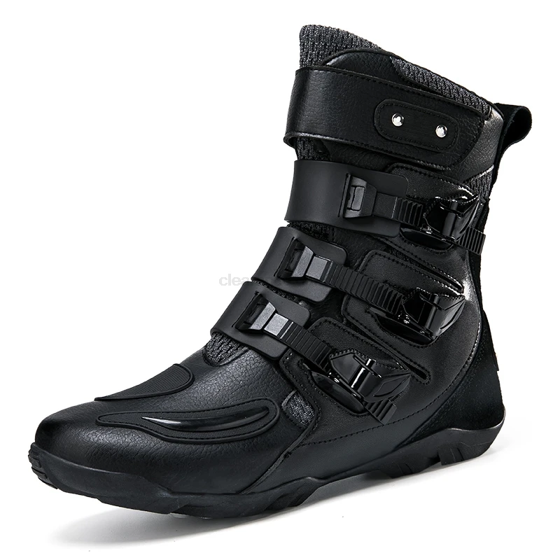 Outdoor Off-road Motorcycle Boots Six Colors For Men Urban Highways Motorcycle Shoes Rubber Sole Motorcycle Short Boot Buckle