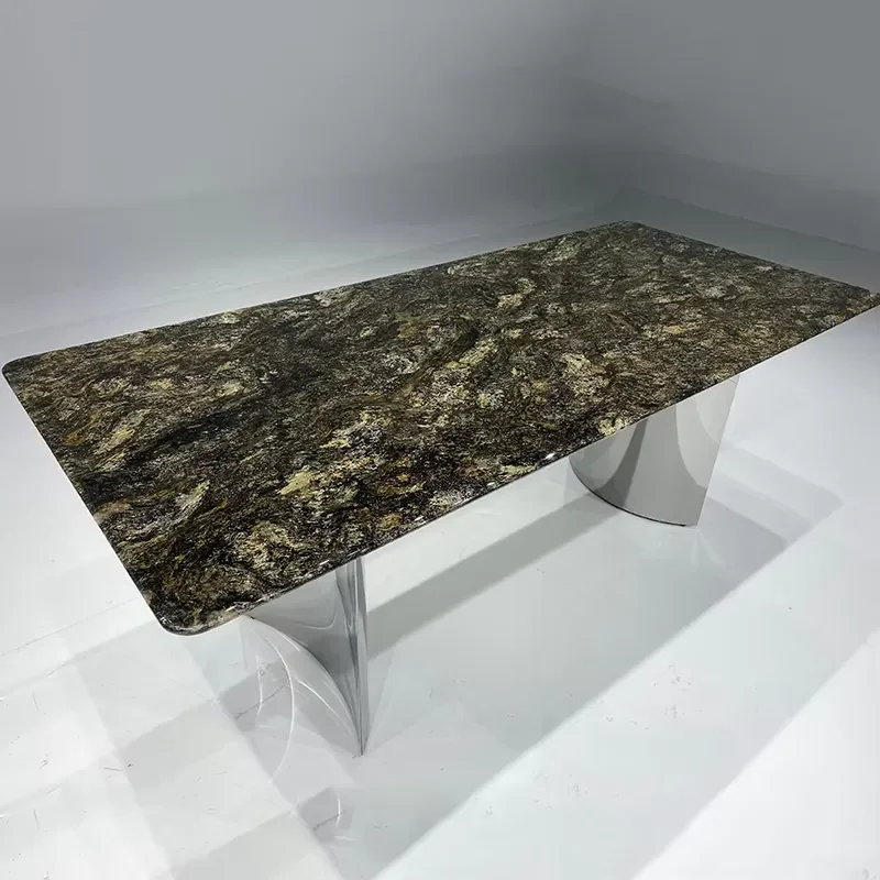Customized Natural Black Marble Dining Table Stone Furniture Dining Table Rectangle Marble Dining Table