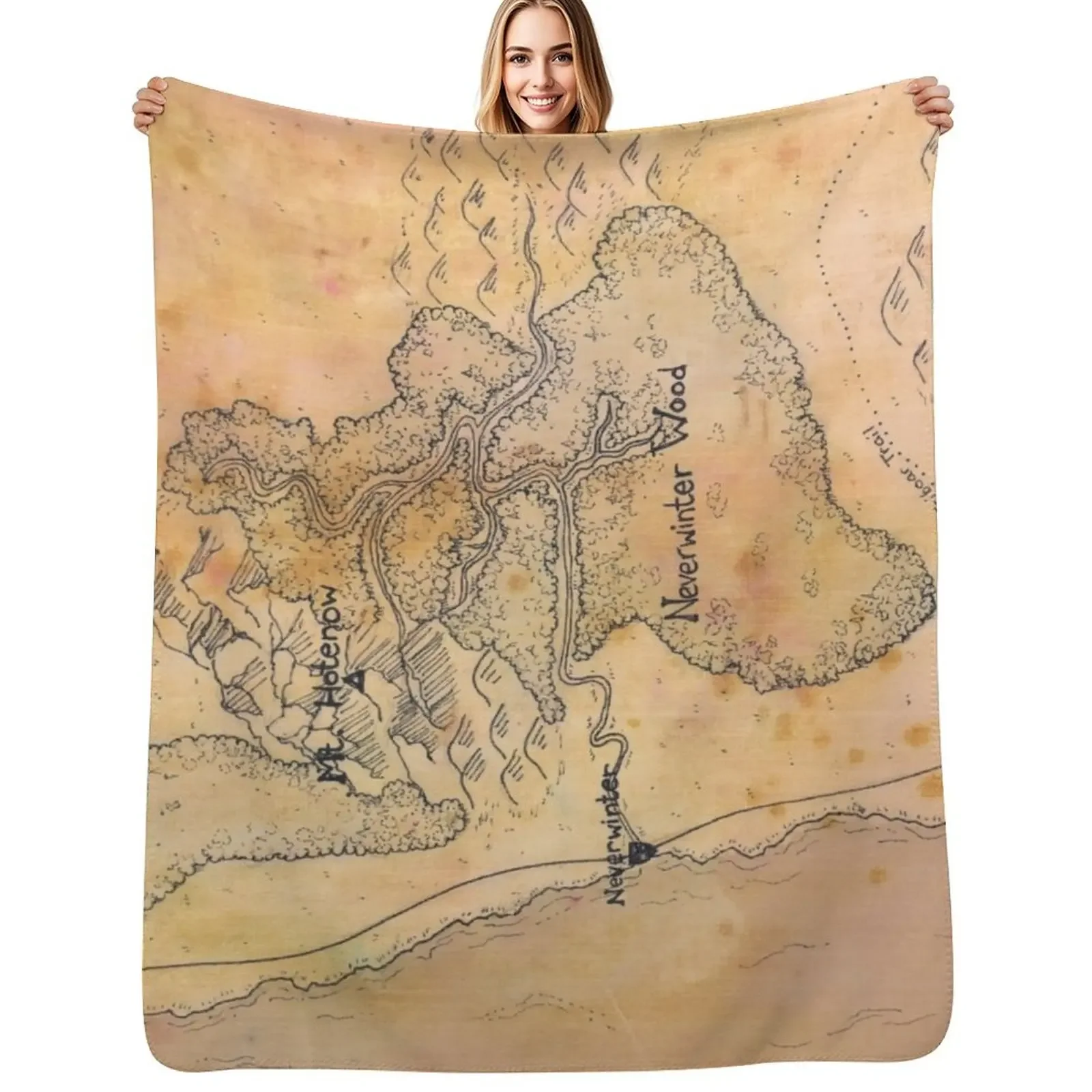 

Fantasy Map Lost Mines of Phandelver D&D Throw Blanket Decoratives Personalized Gift Luxury St Blanket