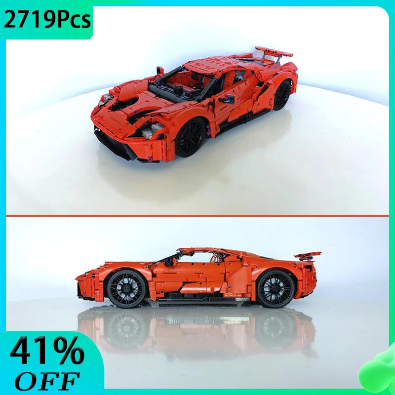 NEW MOC 1:8 Technical Ford GT Super Sport Car model Building Blocks Speed champion Bricks Vehicle Toys Gift For Boys Adult