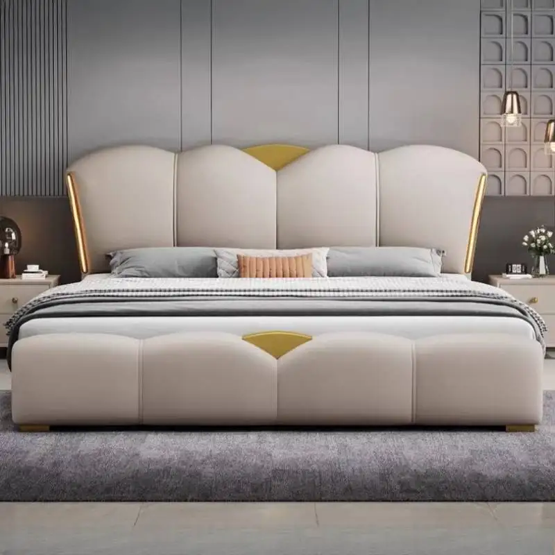 Highly Effective Luxury Bed Laptop Table Cute Wooden Platform Dressers Luxury Bed Household Solid Lit 2 Personnes Furniture Home