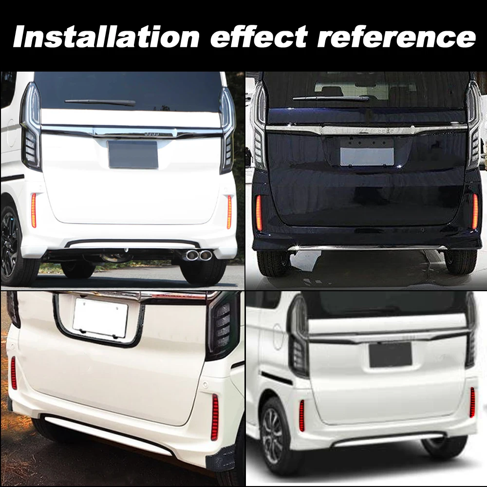 

Red Rear Brake Light Bumper Reflector Indicator Lamp LED Reversing Signal Fog Lamps for Honda N-Box 2021 2022 2023 2024, 2PCS