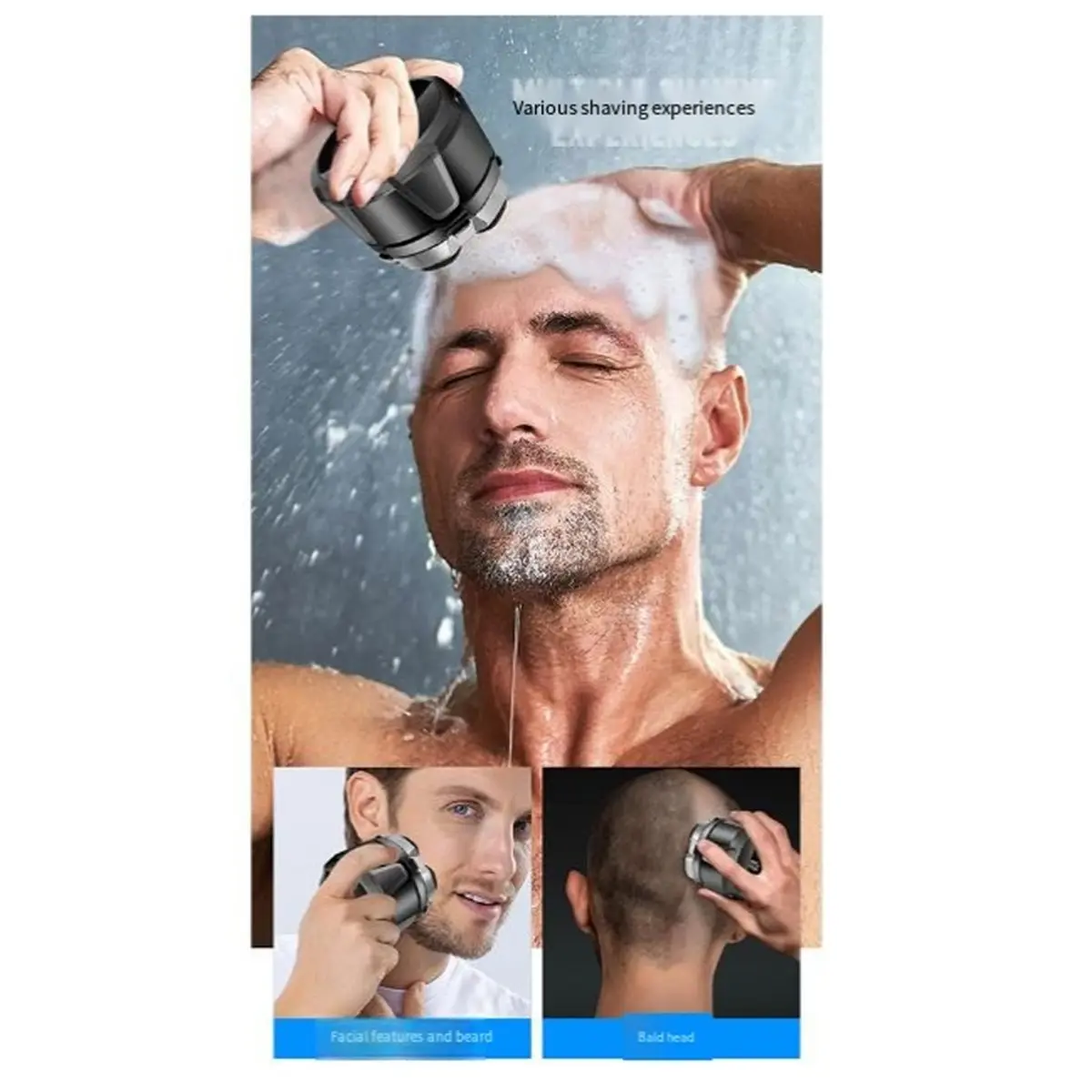 【COUNTDOWN DEAL】 New Magnetic Six-Blade Electric Shaver for Men, Waterproof, Digital Display, Bald Head Shaving Tool