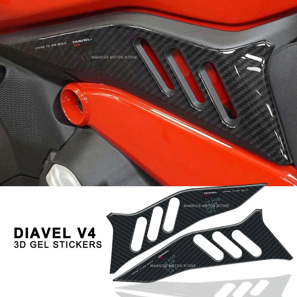 Motorcycle 3D Resin Stickers Guards Side Pad FOR Ducati Diavel v4 2023