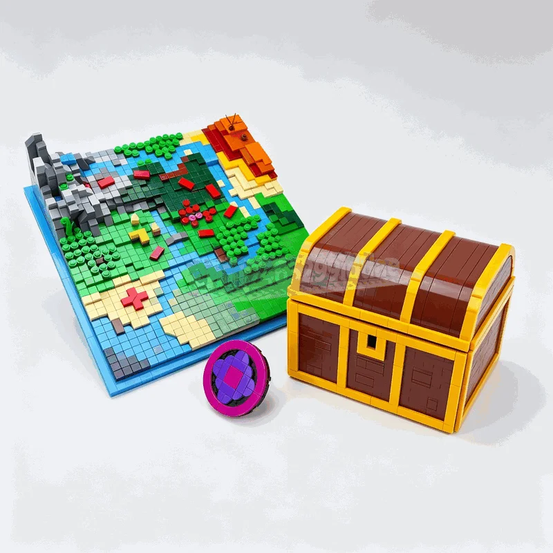 4021PCS Treasure Box Puzzle Game Map Model Custom Building Blocks DIY Creative Assembly Educational Toy Puzzle Gift Collection