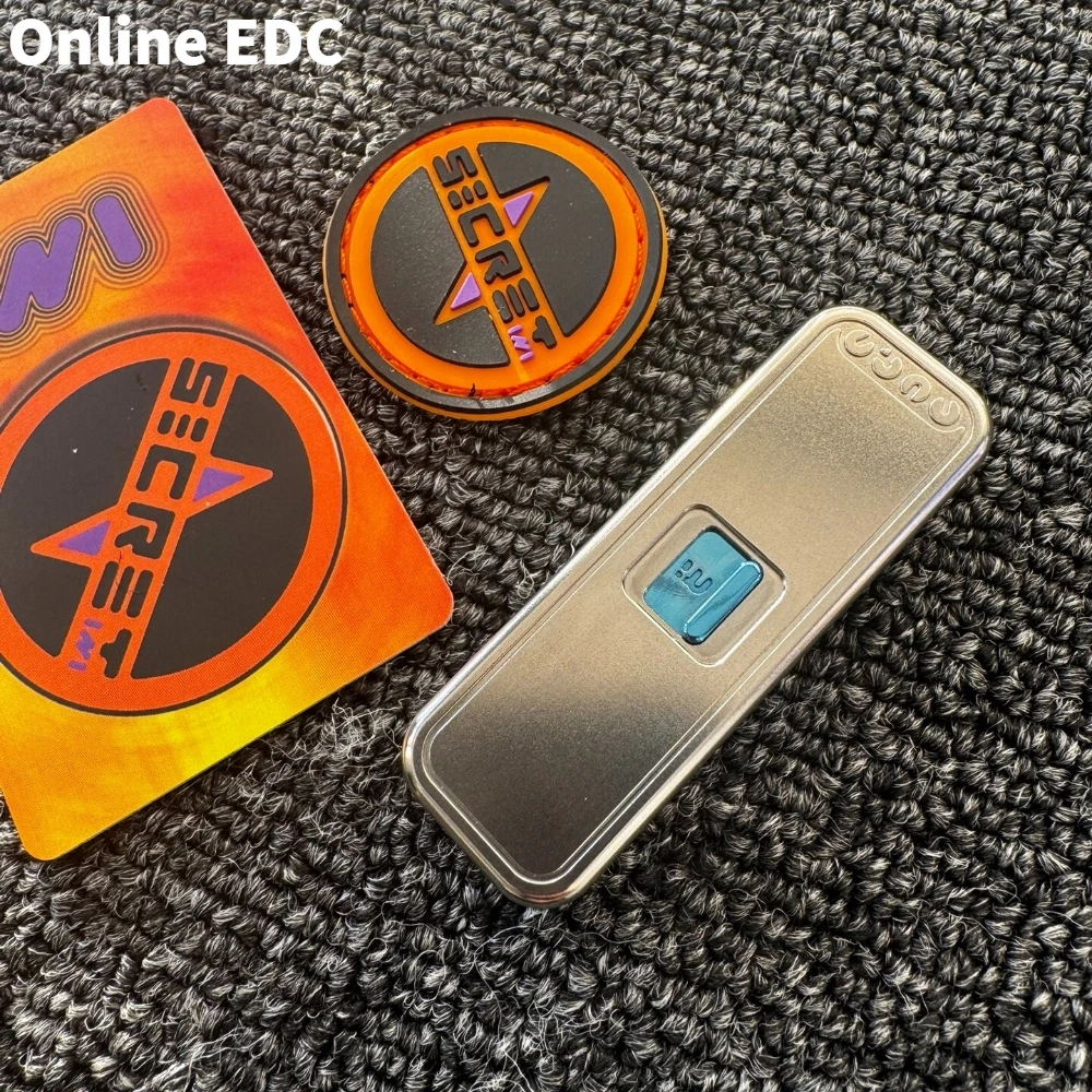 中古 WMEDC シークレット フィジェット スライダー チタン ブルー プッシュ スライダー フィジェット おもちゃ 大人向け ノベルティ おもちゃ 不安解消 ガジェット
