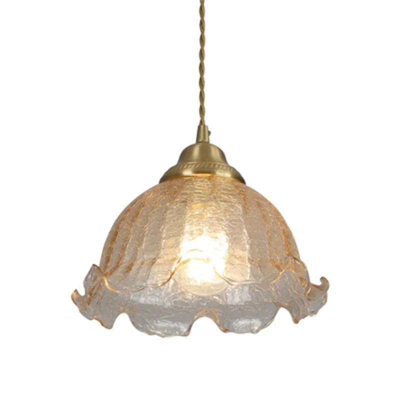 

Japanese-style simple modern literary French flower glass chandelier