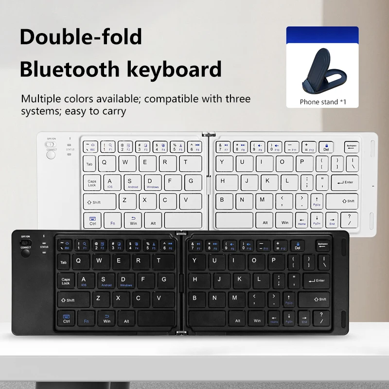 

Мини-складная беспроводная клавиатура, тонкая портативная Bluetooth-клавиатура, перезаряжаемая складная клавиатура для IOS, Windows, Android 2026, новинка