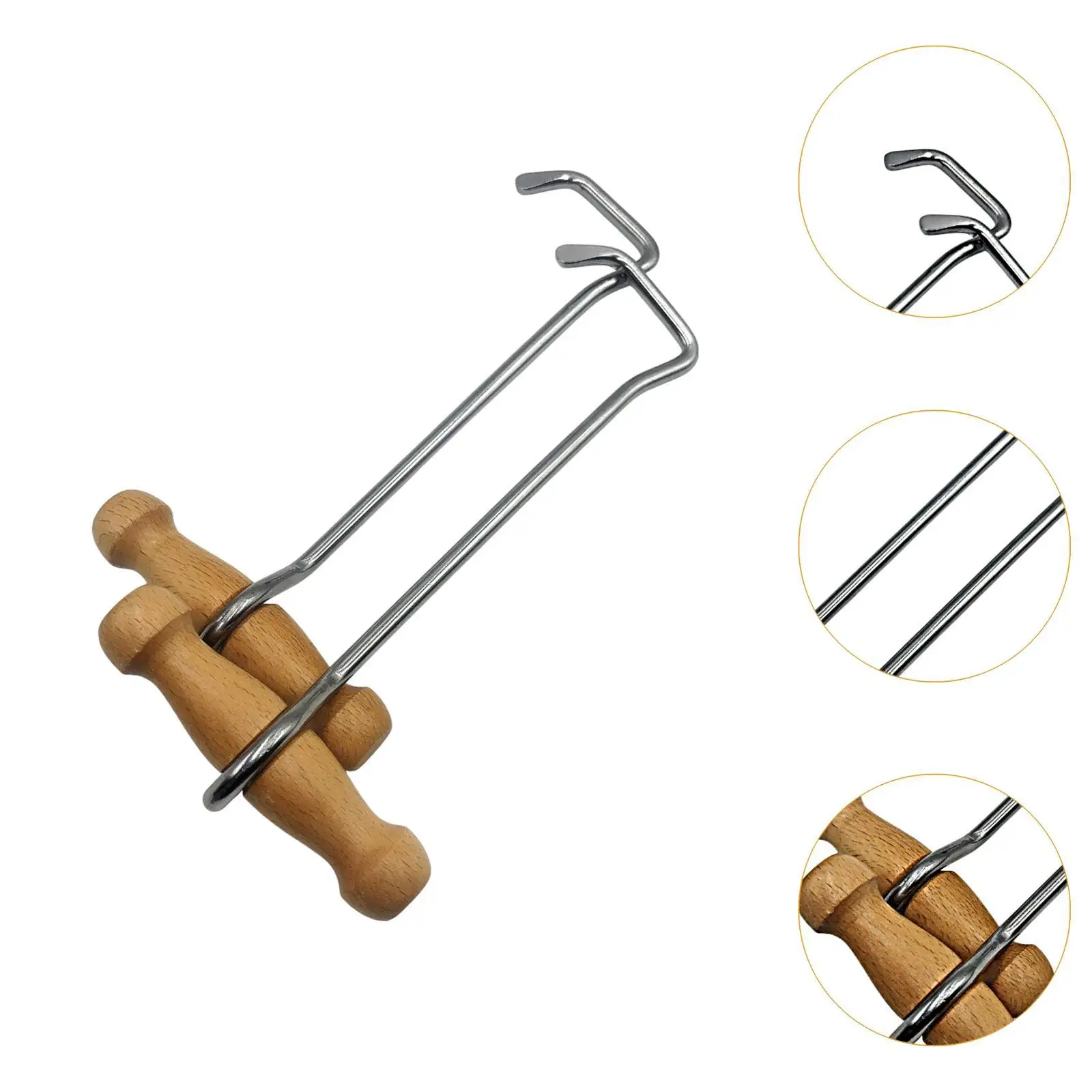Equestrian Boot Pullers Portable Wooden Handle Long Hooks Stable Equipment Horse Tools for Riding Boots and Yard Use