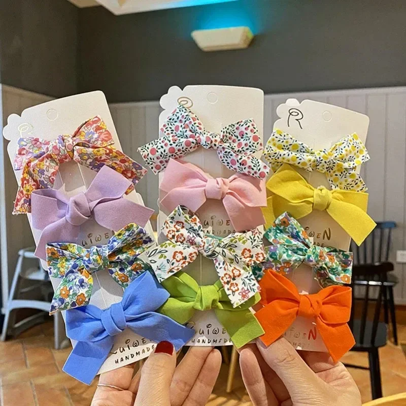 

Korean Version of Simple and Fresh Floral Bow Hair Clip for Cute Girls Paired with Princess and Baby Side Clip Accessories