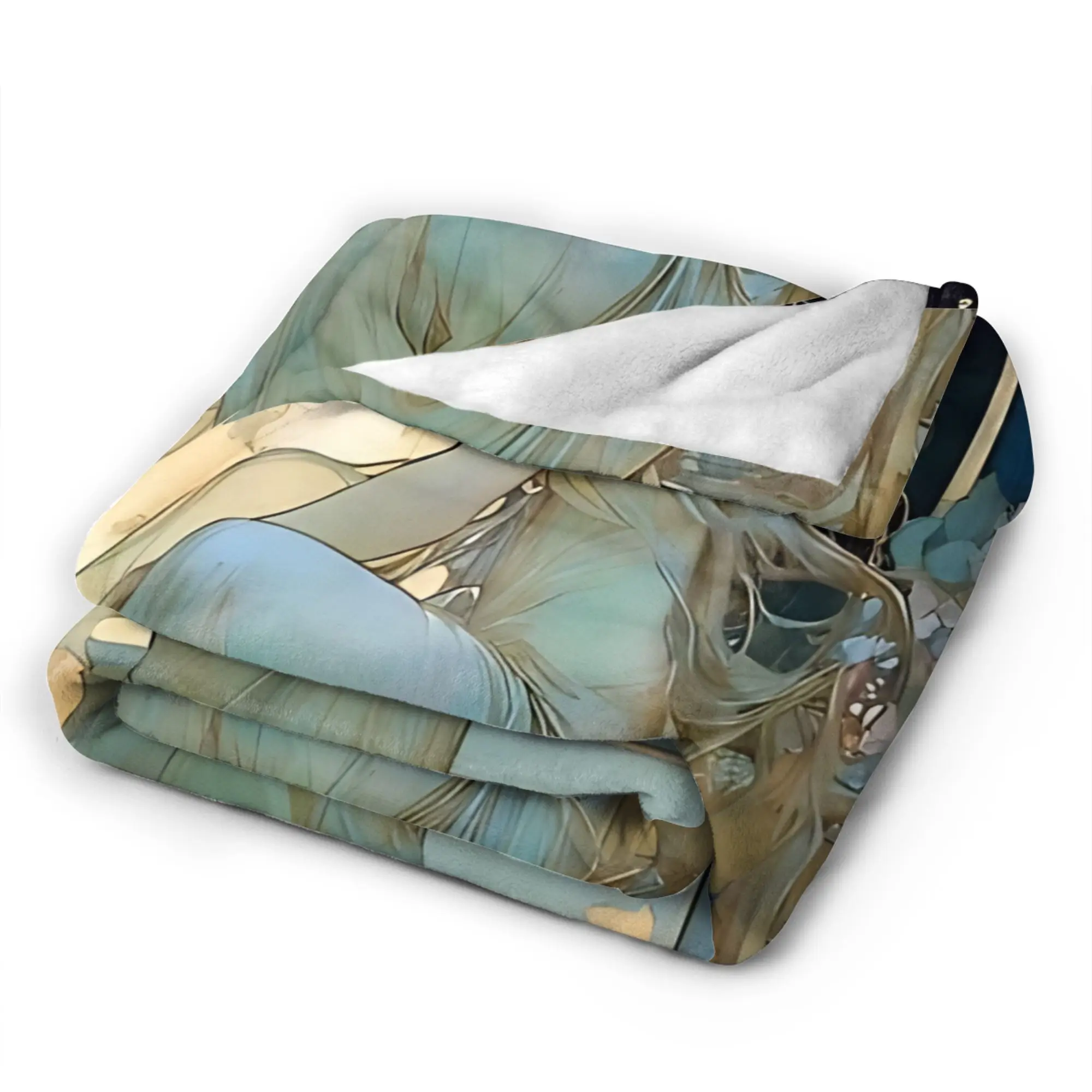 Super Soft Blanket Girls Boys Decorative Language of Flowers Alphonse  Blanket  Flannel Bedspread For Couch Bed Pattern Sofa